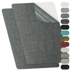 Self-Adhesive Fabric Repair Patches, Large Size 8X11 inch Linen Furniture Mending Patches, Pack of 2 Dark Grey