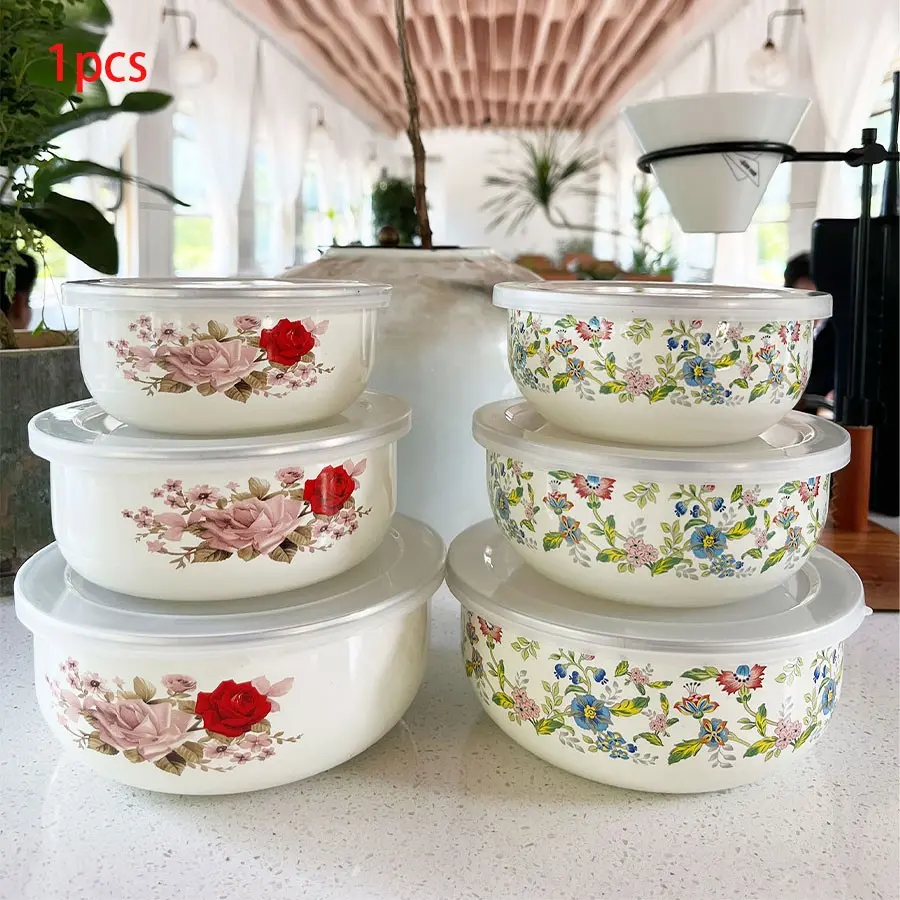 3pc Enamelware Storage Set, Multi-Functional Sealed Food Containers, 12/14/16L Capacity, Microwave Safe, Ideal for Kitchen, Office, Outdoor Use