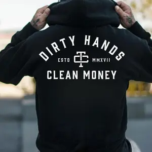 Trending Mechanic Unisex Shirt, Hoodie for Workwear Streetwear, Back Side Printed, ESTD MMXVII, Work Hard Dirty Hands Clean Money