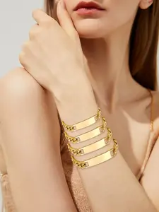 Stainless Steel Twisted Bracelet 4mm-9mm Width 20cm Chain, Unisex Fashion Accessory for Everyday Wear & Gift