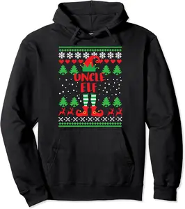 Uncle Elf Gift Ugly Christmas Family Matching Pyjama Pullover Hoodie - Matthewgol Shop 94B07ZND98HB