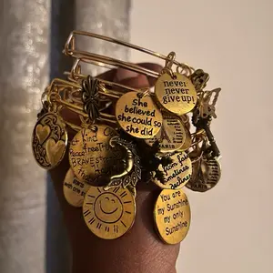 Classic Gold or Silver adjustable Charm Bracelet with Charms by CharmedByKeesh