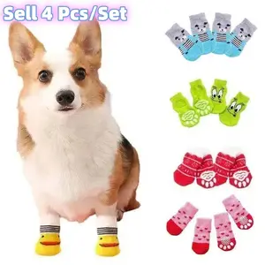 Anti-Slip Pet Socks Set for Small Dogs & Cats, Protects Paws, Perfect Christmas Gift, Durable Non-Skid Design, Nylon Material, Soft Comfy Socks, Duck Socks, Cute Socks
