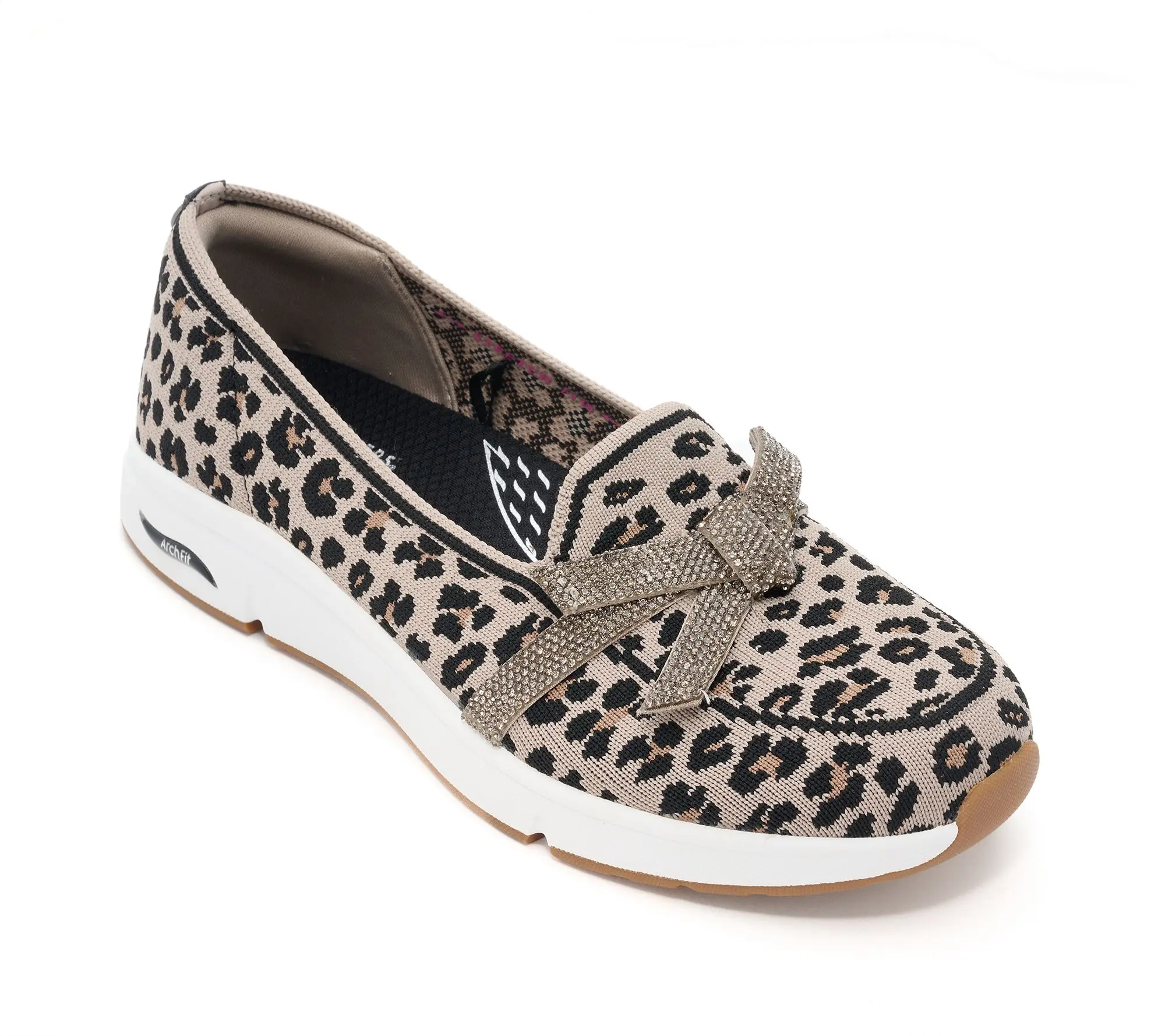 Martha Stewart X Skechers Arch Fit Sparkle Leopard Slip-Ons Martha Stewart X Skechers Arch Fit Sparkle Leopard Slip-Ons
