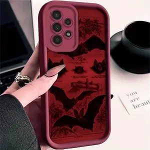 Poster Mysterious Bat Pattern Case for Samsung Galaxy S26 S24 Plus S25 S23 S22 S21 Ultra FE S24+ Note20 A54 A53 A52 A36 A35 A34 A33 A17 A16 A15 A14 A13 Patterned Soft TPU Full Camera lens Protection  Phone Cover Gift 2D printing