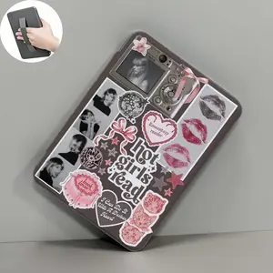 Retro Kindle Case for 6in, 6.8in, 7in Devices - Slim PU Leather Cover with Hot Girl Spicy Kissing Design, Clear Soft Back, Auto Wake/Sleep for Paperwhite 11th/12th Gen, Kindle 2022/2024, Light & Durable Protection Tablet Protective Casing