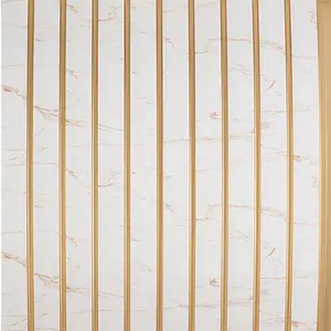 From Plain To Beautiful In Hours Large Slats Gilded Calacatta Marble 1/2 in. x 1 ft. x 7.88 ft. Glue-Up Decorative Foam Wood Slat Walls - #MG-2503 (10 Pack)/78.8 sq. ft.