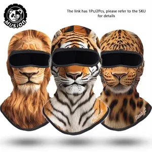 Musion Balaclava Mask 3D Animal Print Full Face Mask Bandana Hood Headwear for Cycling Sking Hunting Full Face Mask