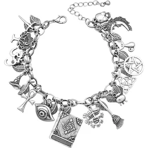 BHC2 Mythology Fairytale Lucky Charms Cuff Bangle Bracelet Cross Leaf Moon Face Celtic Cat
