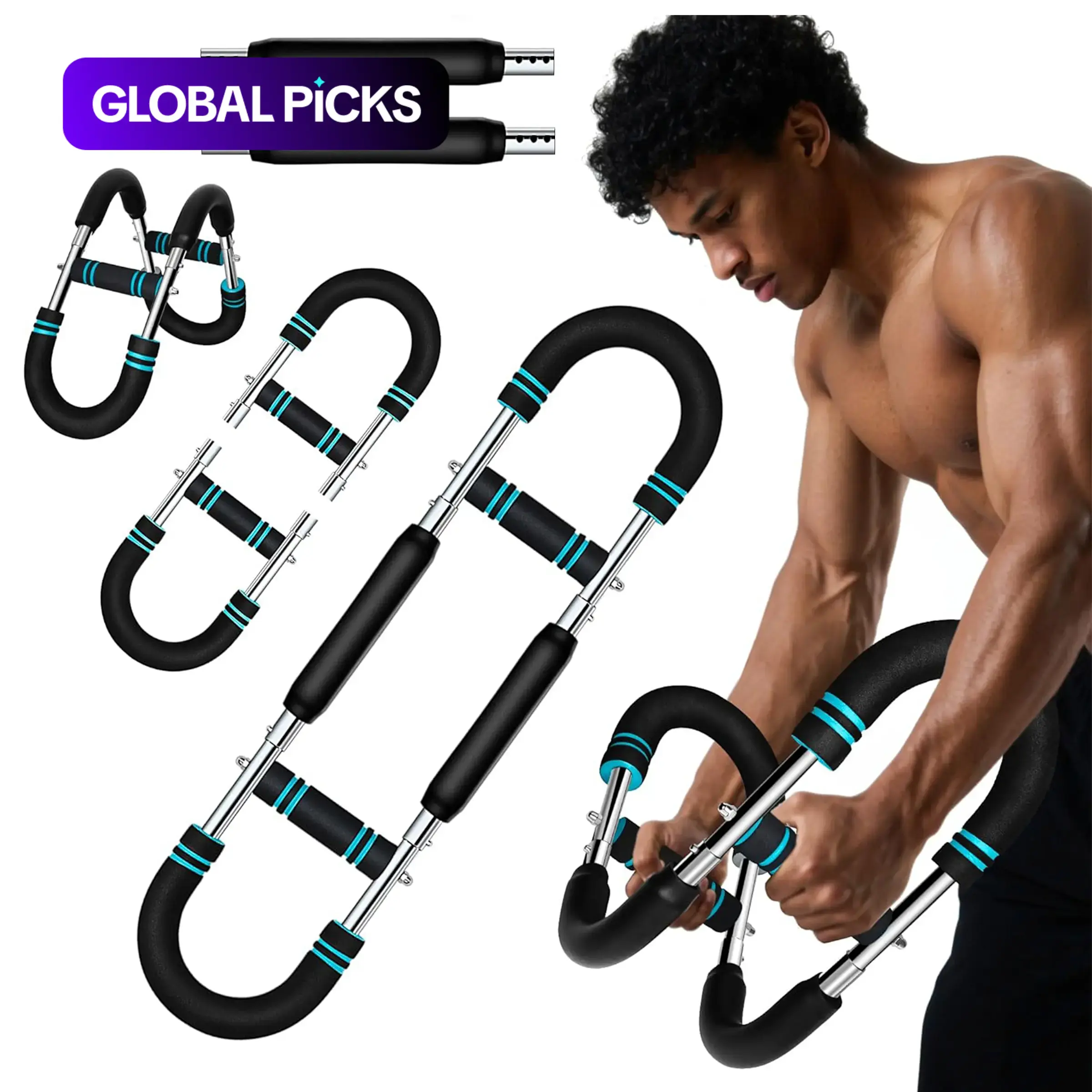 Twister Arm Exerciser, Arm Strength Trainer, Adjustable Chest and Arm Workout Equipment, Arm Strengthener, Shoulder Muscle Training Spring Resistance Home Fitness Tool, 40-100 lbs #GLOBAL PICKS