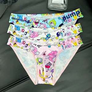 Men Underwear Briefs Cotton Colorful Summer Patterns Bikini Man Anime Belt High-Cut Underpants Butt Lift