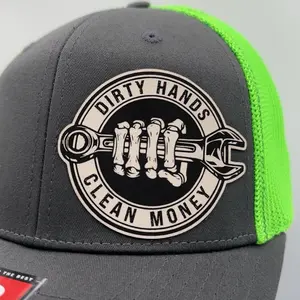 Dirty Hands Clean Money Custom Patch Hat - Adjustable Snap-Back Style - Classic 112 to Flat Bill Flex Fit - Available in Multiple Colors & Designs - Unisex Baseball Cap