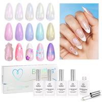 5 Colors Unicorn Chrome Glitter Top Coat Set
