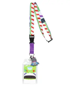 Disney Toy Story Buzz Lightyear Space Ranger Detachable Lanyard with ID Badge Holder and 2" Rubber Spaceship Charm