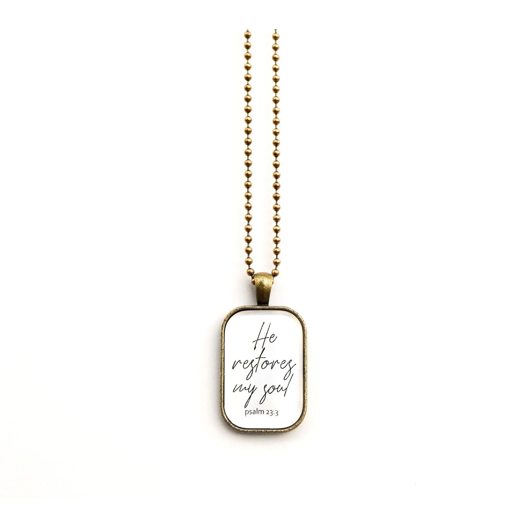 The Vintage Sparrow Restored 30" Brass Pendant Necklace