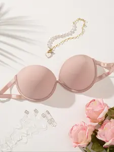 Women's Solid Color Push Up Bra, Comfortable Breathable Underwire Bra, Soft Lingerie for All Seasons