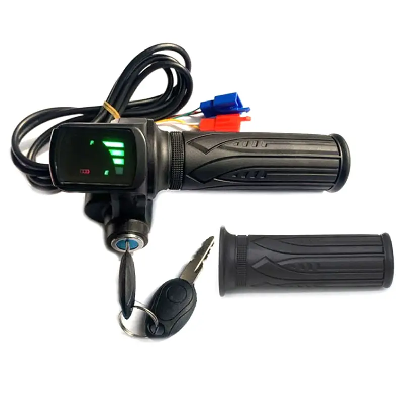 Electric Bike Replacement Throttle Handlebar with LED Display, 36V-48V Accelerator, Compatible with E-bikes & Electric Scooters, Electronics Ebike Accessory, Parts