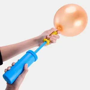 Blue Manual Balloon Inflator Tool with Non-Slip Design, Portable Air Pump Essential, Perfect for Party Decorations and Events