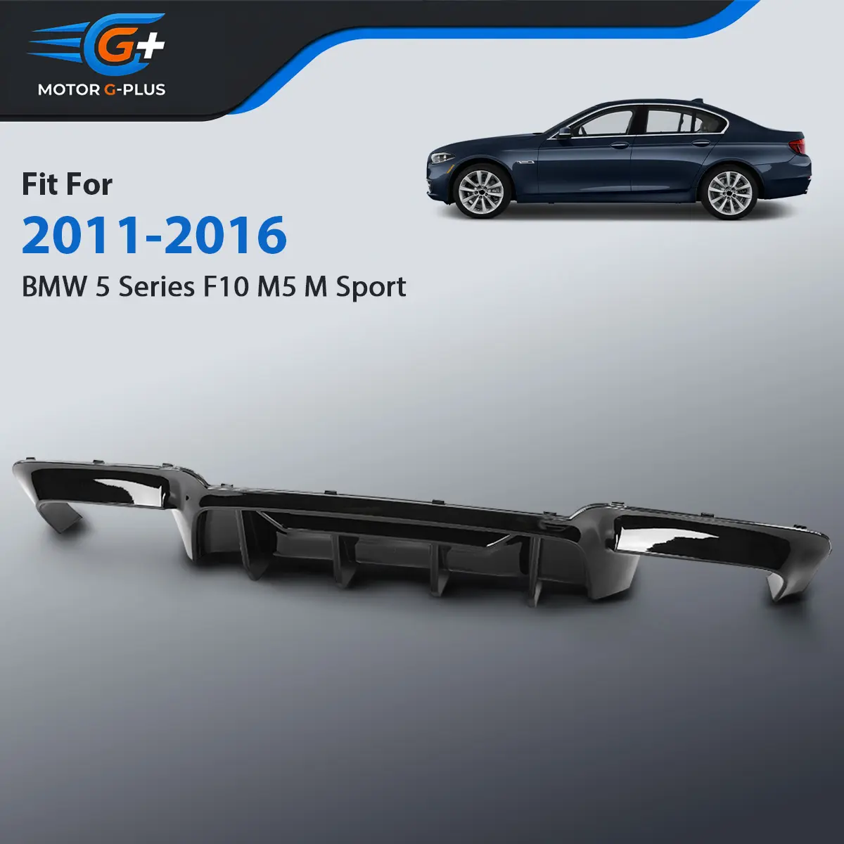 MOTOR GPLUS Gloss Black Rear Bumper Diffuser & Trunk Lip Rear Spoiler for 2011-16 BMW 5 Series F10 M5 M Sport, Vehicle-Specific Fit, Adds Downforce, Enhances Sporty Look, Prevents Color Fade