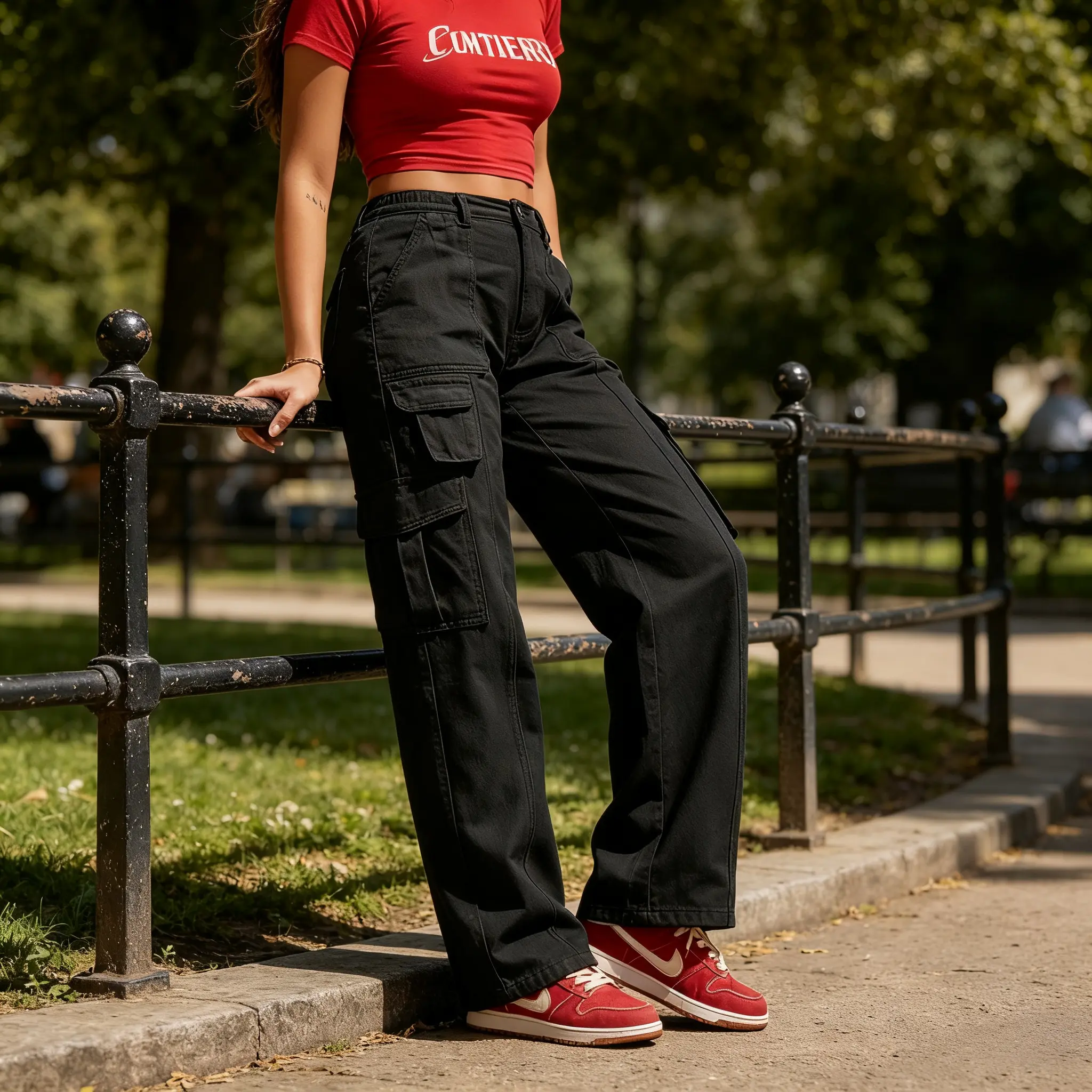 Women's Essential Black Work Pants, Minimalist Straight-Wide Leg Style with Multiple Pockets, Comfortable for Casual Everyday Wear, Basic, Machine Washable Pants, Pants For Women