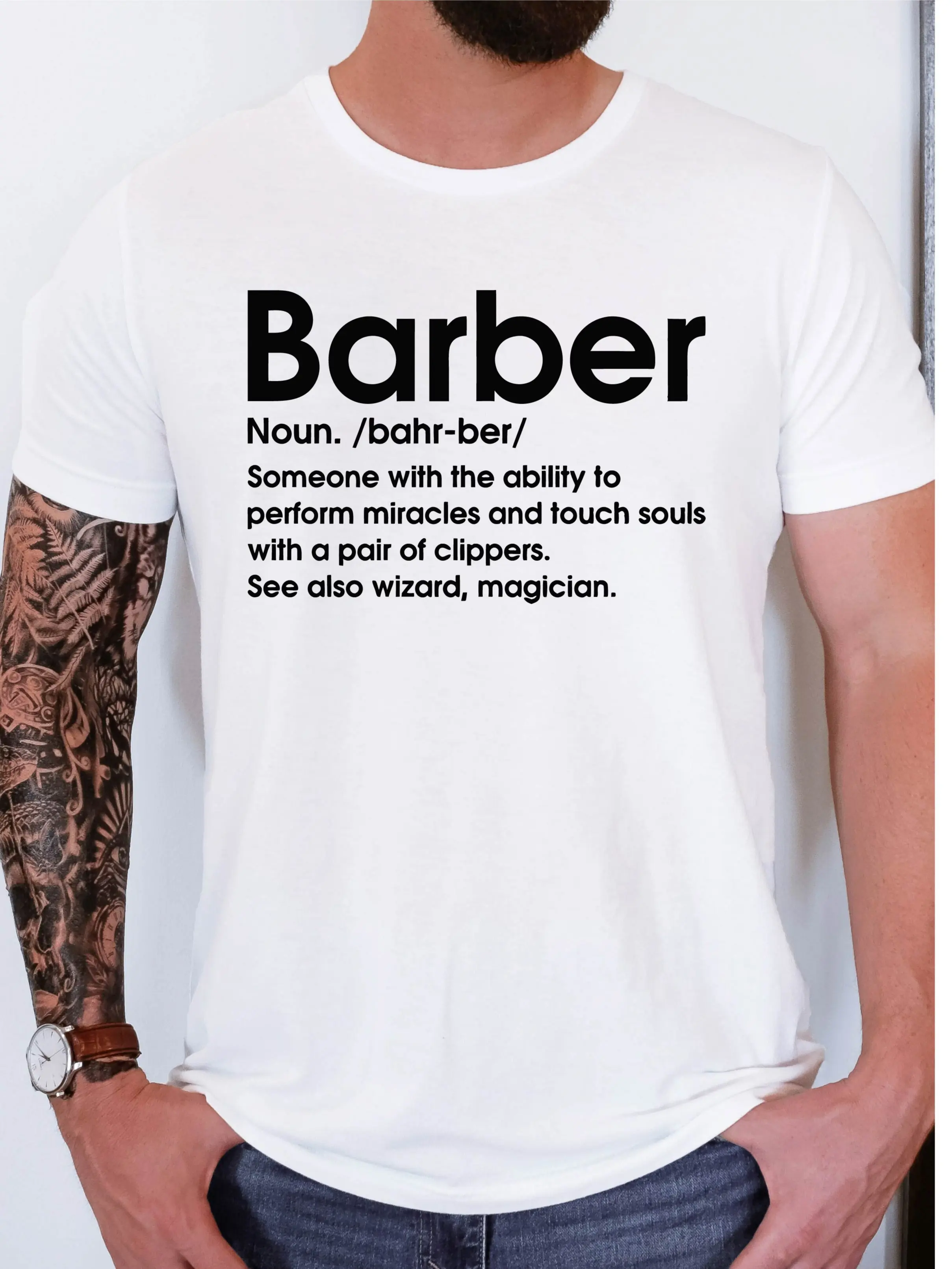 Barber Definition T-Shirt, Funny Hair Dresser Shirt, Cool Barber Gift Tee, Hairstylist Tee, Unisex Barber Shirt, Hair Artist Short Sleeve, Hair Salon T-Shirt.