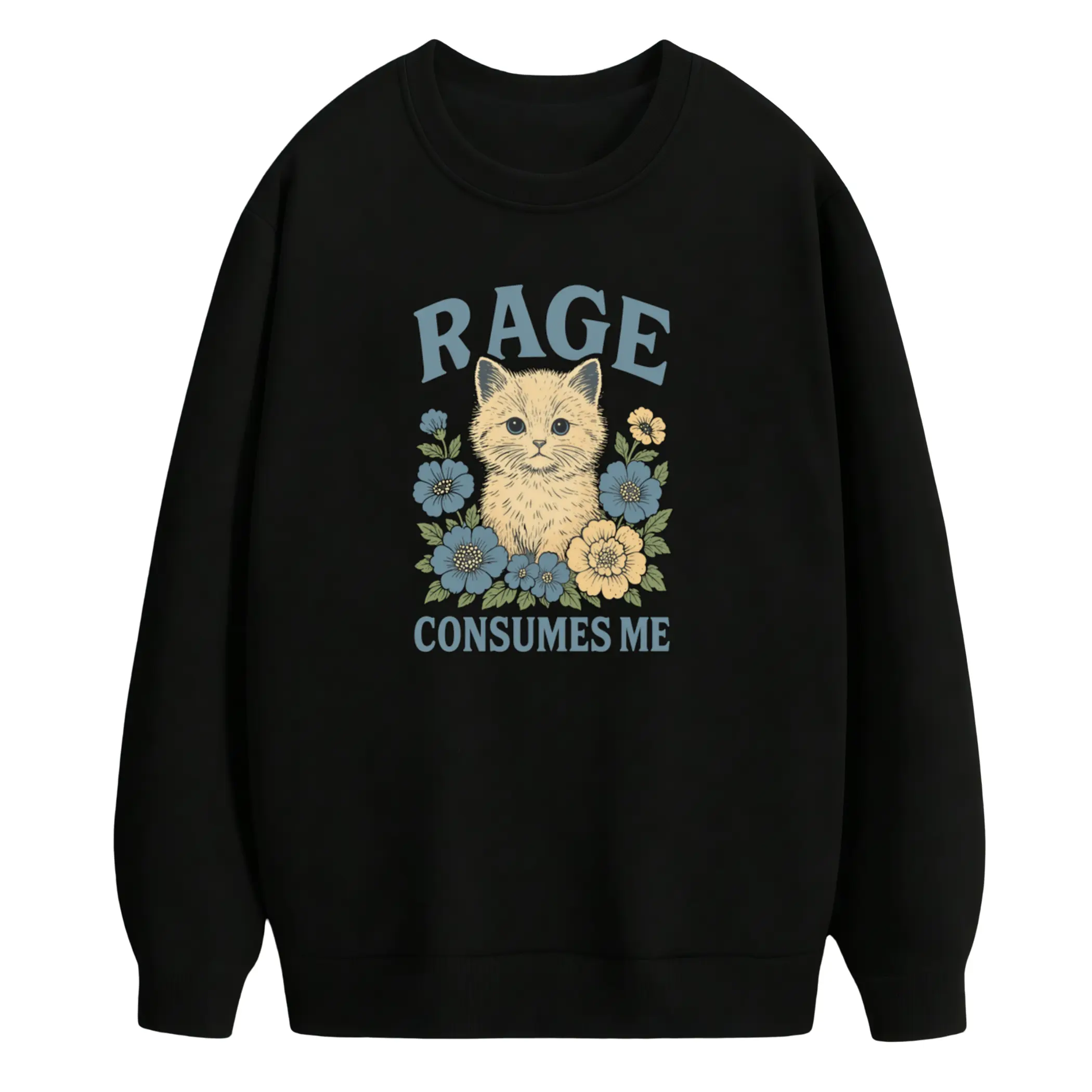 Hilarious Cat Meme Long Sleeve Sweatshirt – Sarcastic Graphic Tee for Funny Cat Lovers