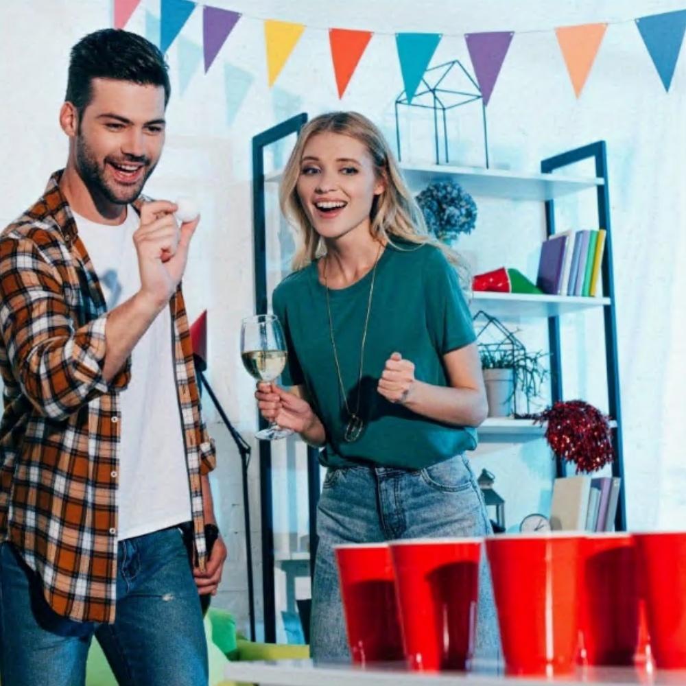 50pcs Fun Beer Ping Pong Balls, Plastic Balls, 40MM Ping Pong Balls, for Arts and Craft, Carnival Pool Games, Party Decoration Pet Toy Family Gatherings