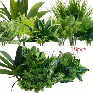 18-Piece Artificial Flower Set, UV Resistant Touch Realistic Stems, Indoor Outdoor Plant Decor, Perfect Housewarming Gift