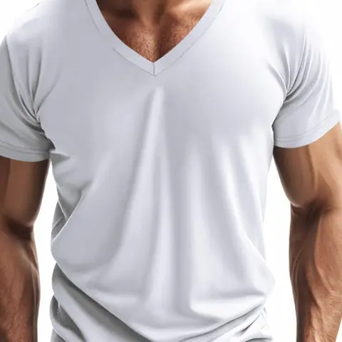 Men's Solid V Neck Short Sleeve Sports Tee, Regular Fit Casual Comfy Breathable T-shirt for Daily Wear, Men's Fashion Sportswear for All Seasons, Casual Workout Shirts, Casual Sport Top