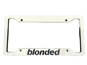 Blonded License Plate Frame Black and White - Stylish and Durable Car Accessory for Enhanced Vehicle Visibility