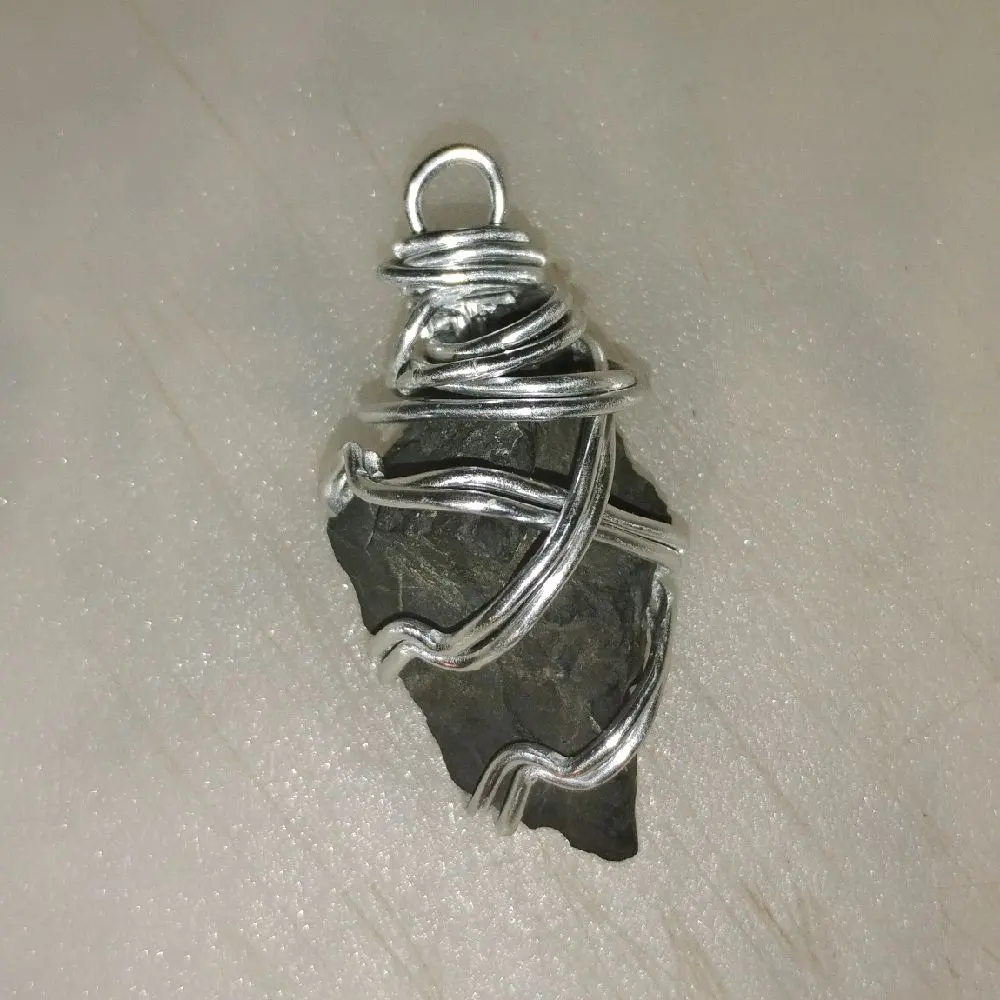 Handcrafted Silver Wire Wrapped Arrowhead Pendant for Unique Jewelry Accessories