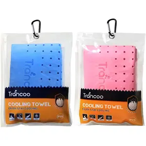 2 Pack PVA Cooling Scarf & (33"X7.85"), Perforated Chill Scarf for Workout, Gym, Running, Hiking, Swimming, Golf (Blue+Pink)