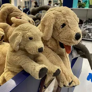 40/70CM Mall Same Golden Fur Plush Toy Big Yellow Dog Labrador Simulation Super Soft Large Doll Child Birthday Christmas Gift