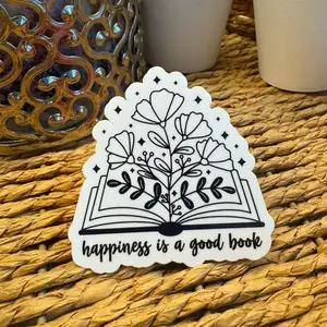 Happiness is a good book sticker