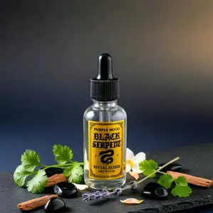 Black Serpent Ritual Elixir 1 oz Anointing Oil Infused with Black Obsidian