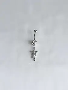 Silver Dripping Star Belly Ring