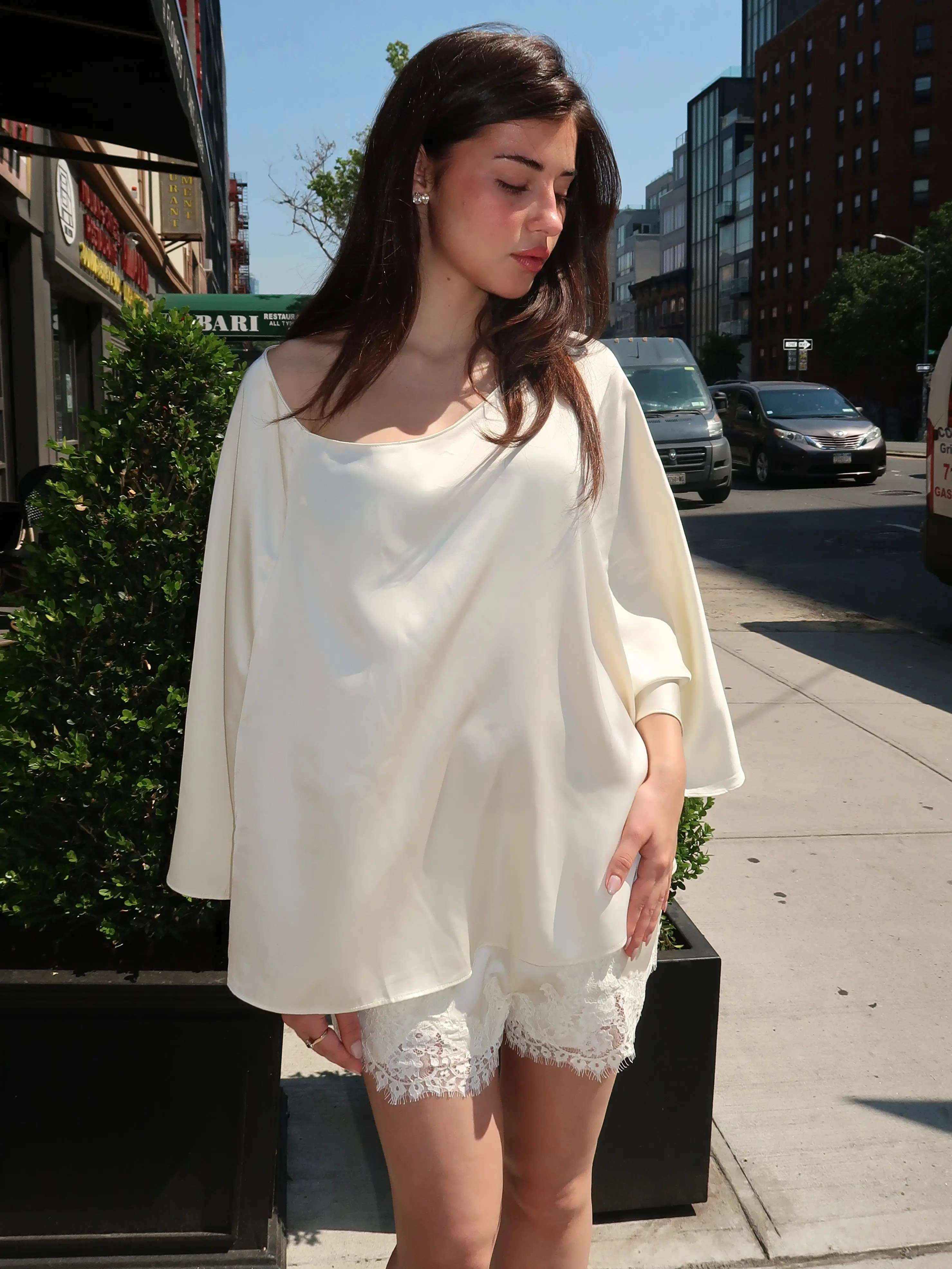 Alaya Poncho Top in Cream
