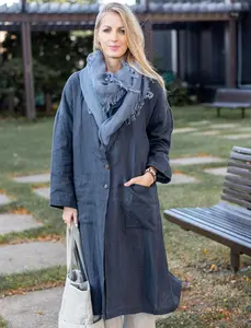 Linen Coat, Linen Kimono, Linen Oversized Coat, Loose Coat, Linen Loose Long Jacket. Women's Jacket
