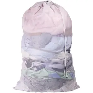 Large Mesh Laundry Bags,Travel Laundry Bags, Bag for Camp With Drawstring Lock, 24" x36"Mesh Bags for Home and Dorm, 24" x36"(White)