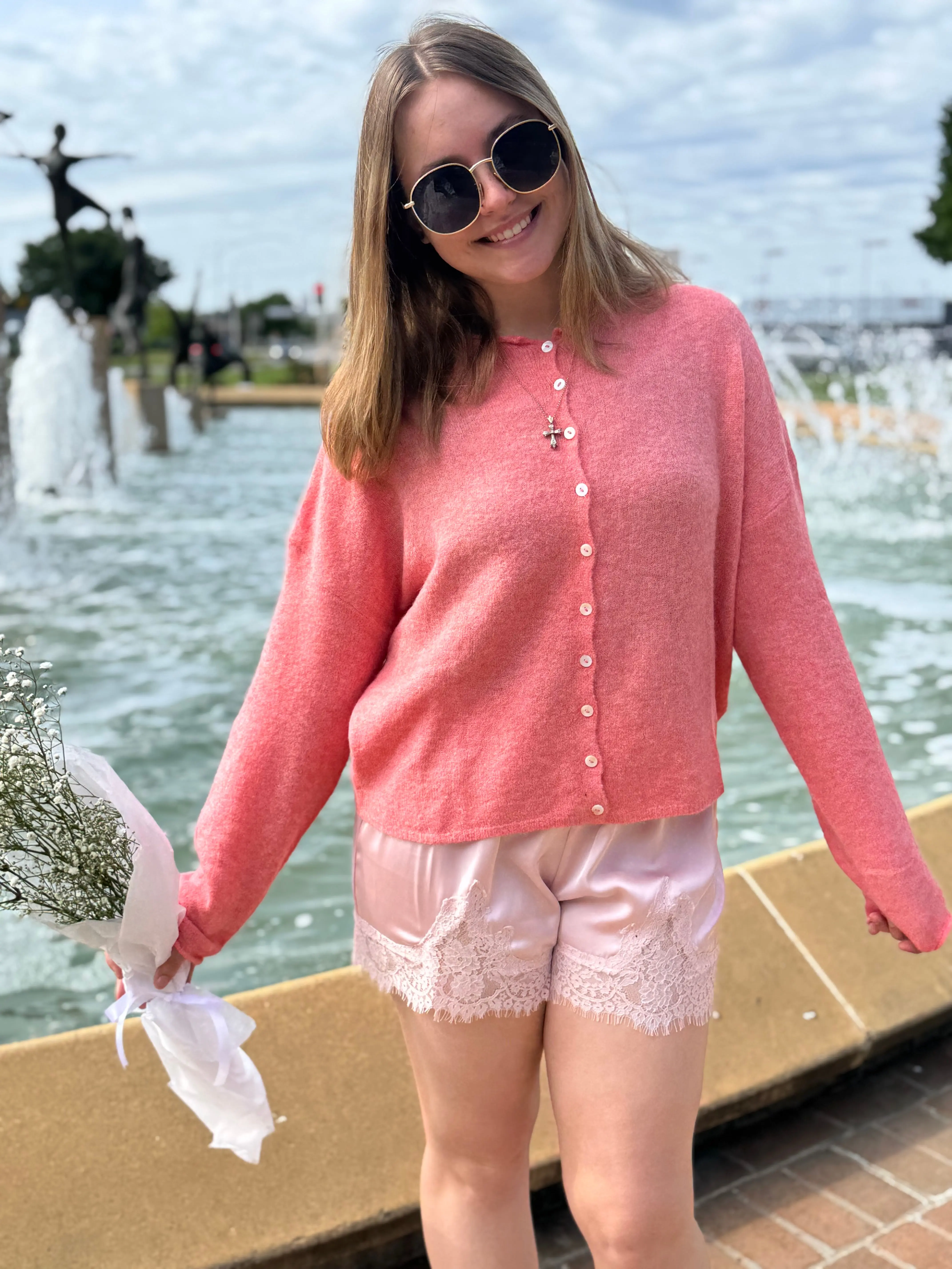 Abby Rose Peach Piper Cardigan
