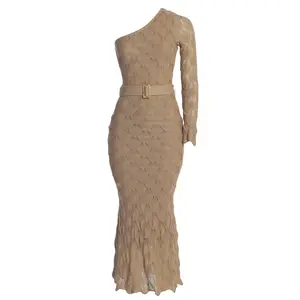 Beige La Costa One Shoulder Dress Beige La Costa One Shoulder Dress