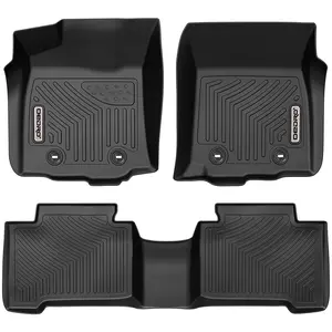 YITAMOTOR Floor Mats Fit for 2016-2023 Tacoma Double Cab, TPE All Weather Custom Fit Tacoma Car Mats Includes 1st and 2nd Row: Full Set Liners Truck Protector
