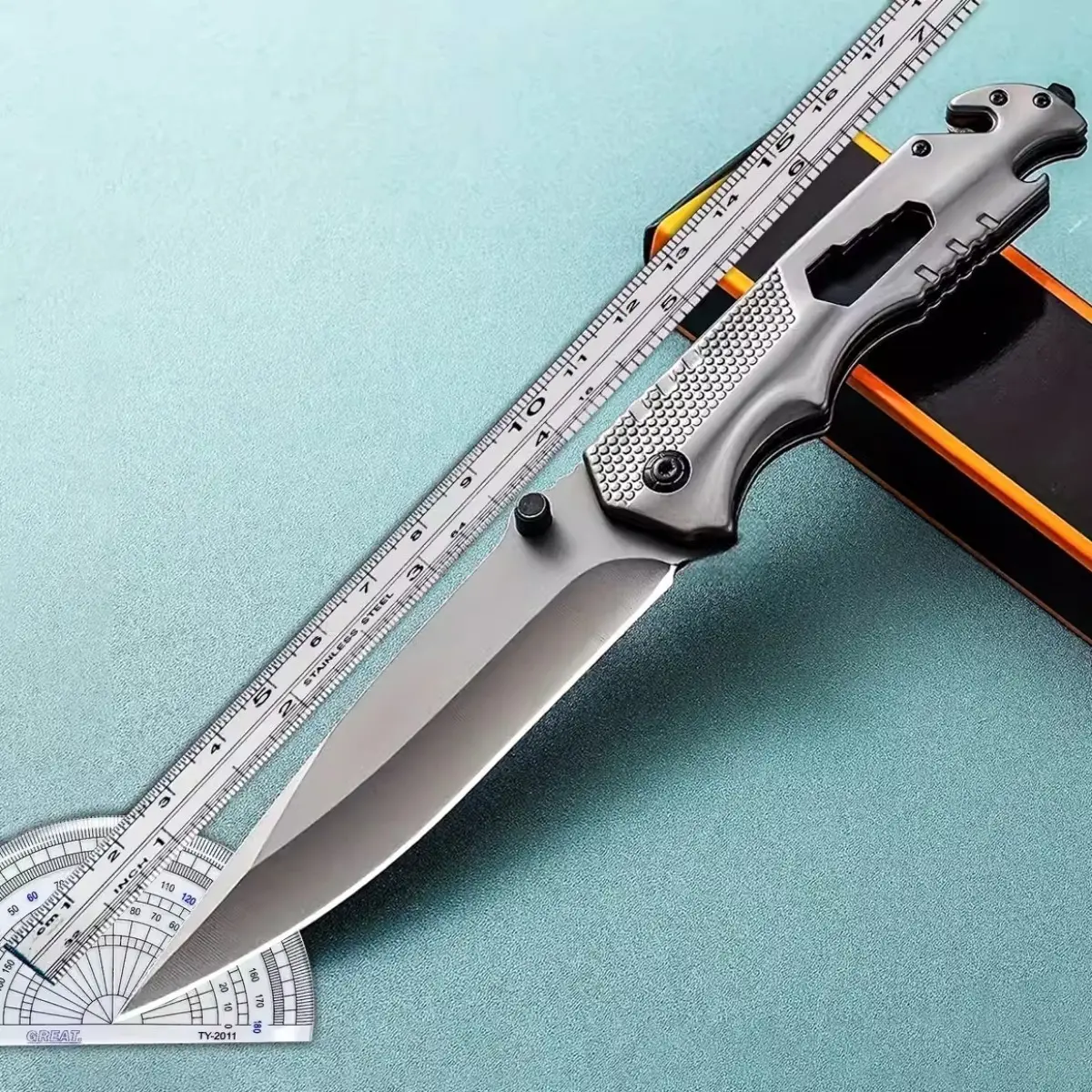 Multi-functional folding knife tool, portable stainless steel knife, fruit knife, high hardness, outdoor supplies, Christmas gift