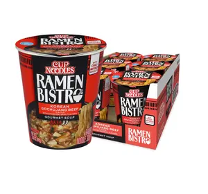 Nissin Cup Noodle Ramen 🍜 Bistro, Korean Gochujang Beef 🥩 3.1 Oz (Pack of 6)