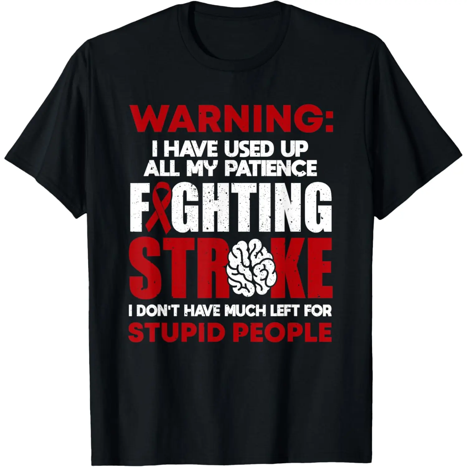 Men's 100% Cotton Casual Short-Sleeve Slogan T-Shirt - Survivor Strong Stroke Awareness Golf Gift, Versatile Menswear Top for Wear It Anywhere Use