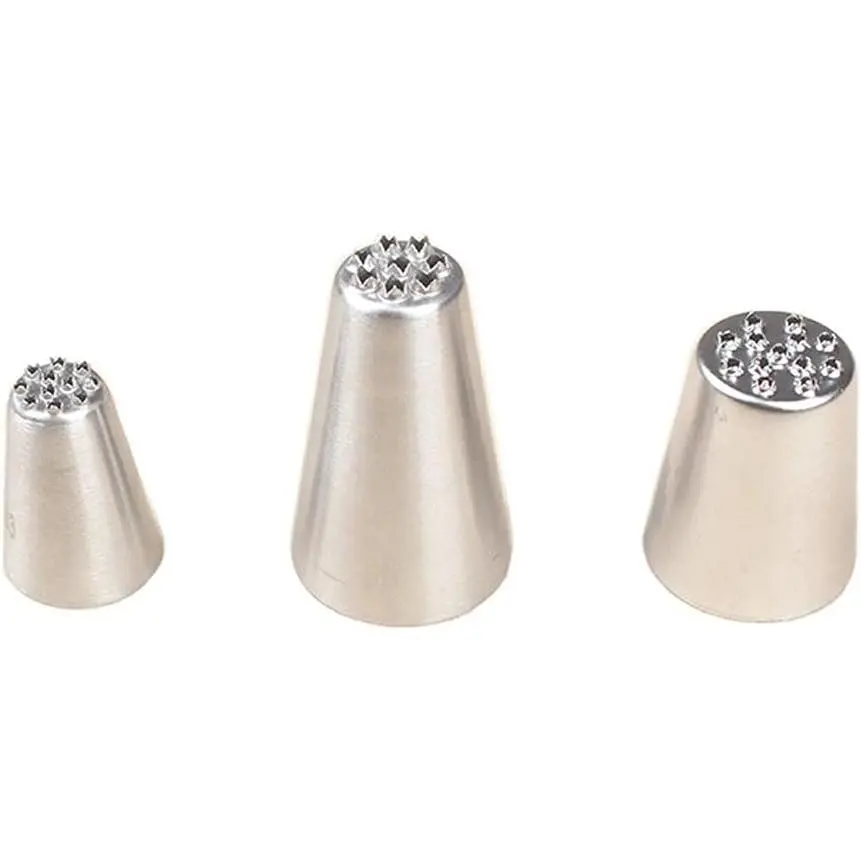 Grass Icing Piping Tips,Decorating Tip Grass Tip 233 234 29 for Cake Cupcake Cookies Desert Decorating,Stainless Steel,Multi-Opening,3 Grass Frosting Tips