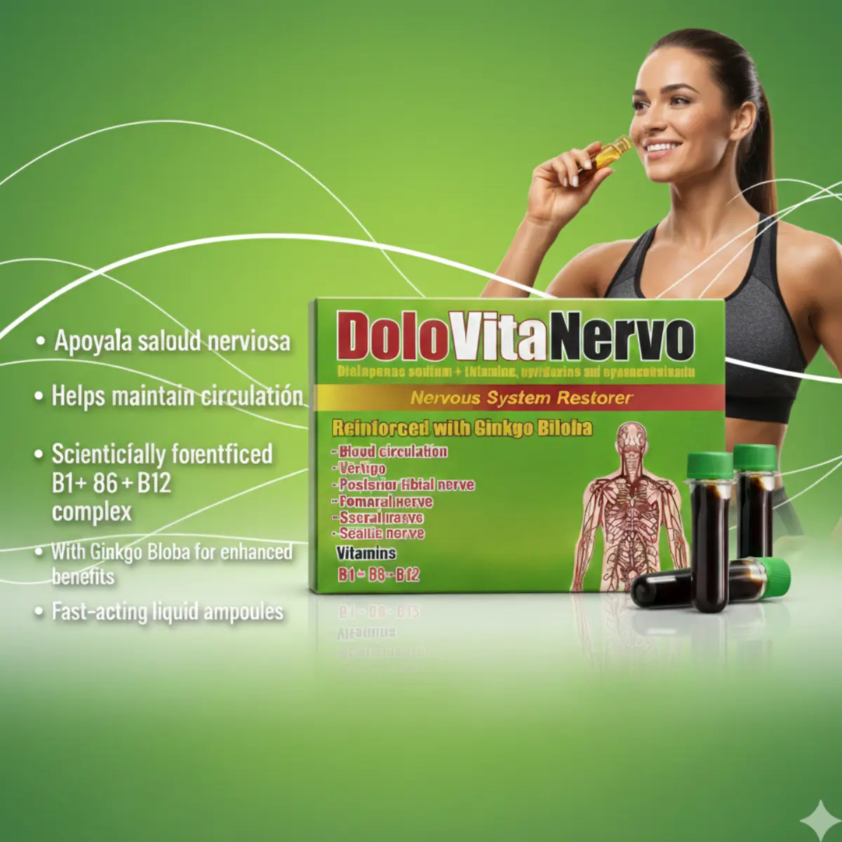 2 BOXES - Dolo Vita Nervo Multi-Vitaminico Ginkgo Biloba Curcuma