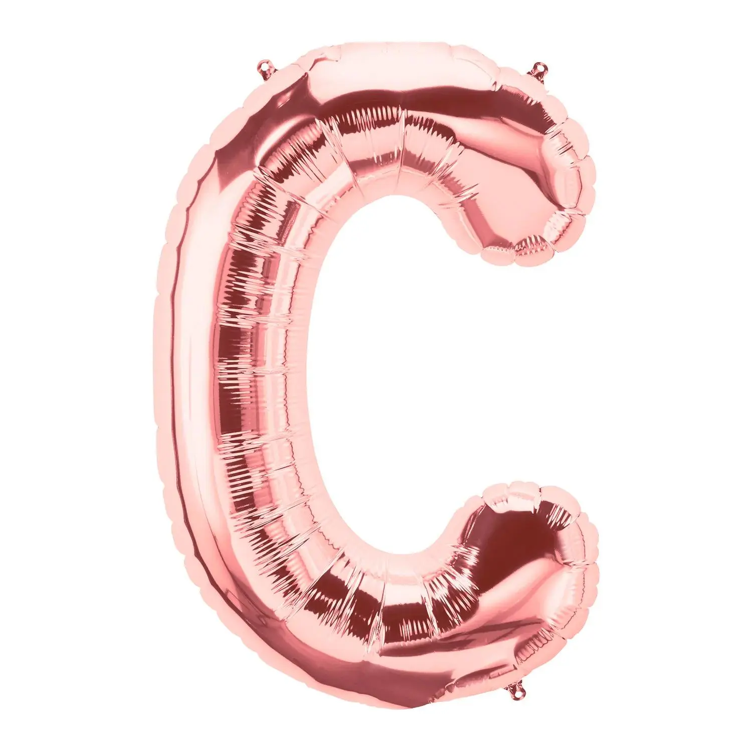 34-in C-Shaped Rose Gold Letter Mylar Balloon, Festive Balloon Decor for Anniversary, Happy Birthday, Wedding, Alphabet