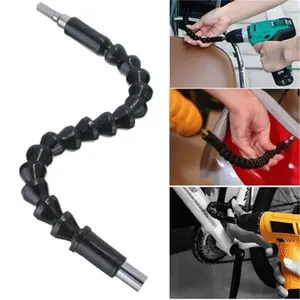 21Pcs Flexible Screwdriver Drill Bit Extension Kit with 10 Bits 9 Sockets 1 Holder - 11.8 Inch Shaft Tip for Computer Chassis Furniture Electrical Cabinets.