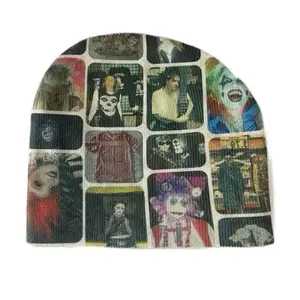 Y2K Rare Unique Beanie - Multicolor Grunge Design, Unique Pattern, Casual Headwear for All Seasons